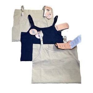 NWT Shapermint Essentials Scoop Neck Cami Womens S Nude & Navy Shapewear 3‎ Pack